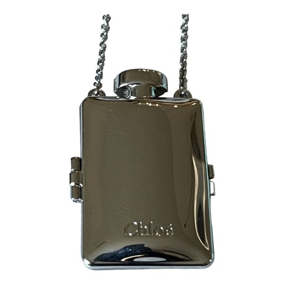 CHLOE: Chloe Logo Silver Tone Bottle Pendant Necklace #1141 - Picture 8 of 9